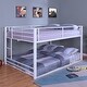 preview thumbnail 4 of 11, Drella Transitional Metal Bunk Bed with Ladder by Furniture of America Full over Full - White powder coating