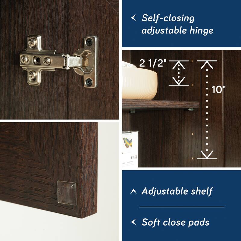 Engineered Wood Contemporary Wall Cabinet, Brown - 29.37" W × 12.21" D × 23.31" H