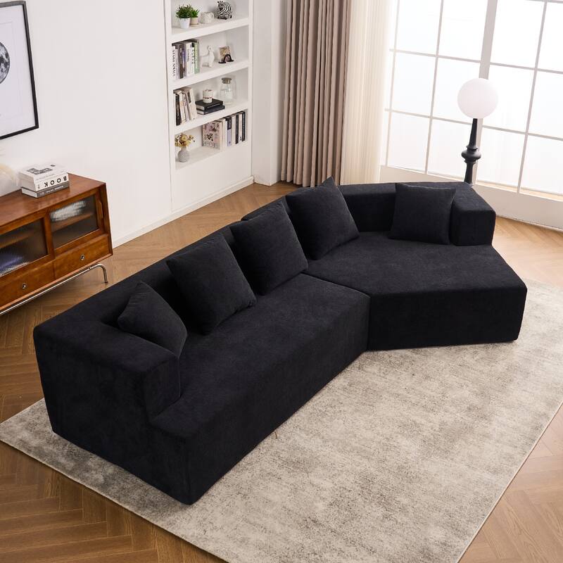 Deep Seat Modern Memory Foam Sofa with Chenille Fabric