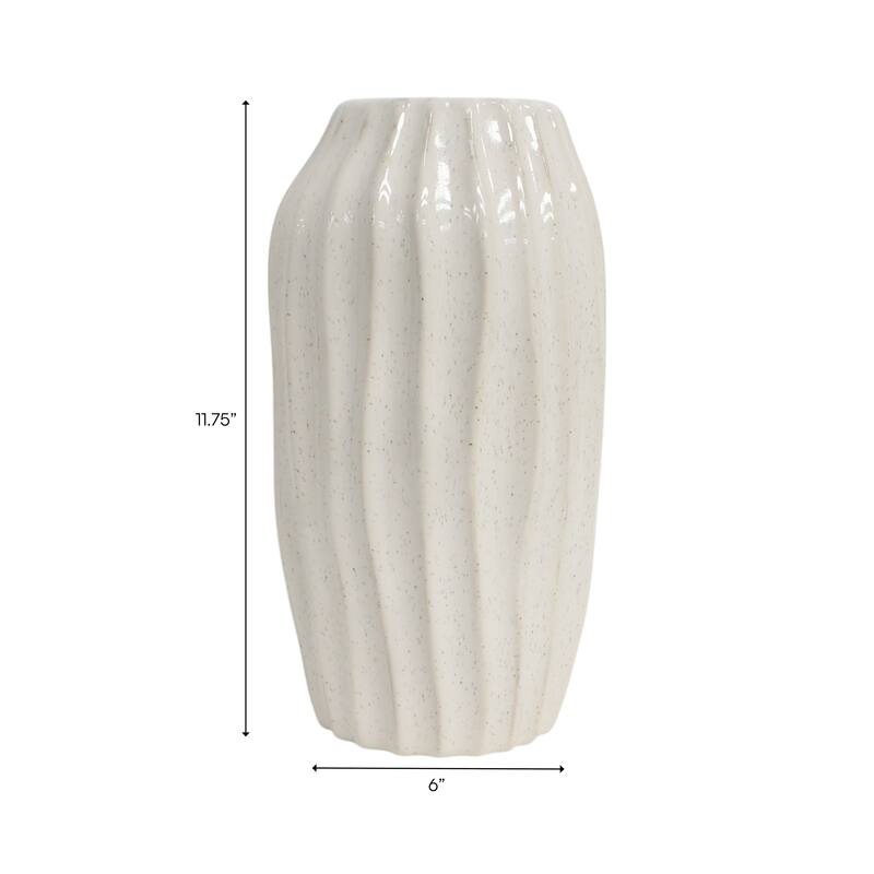 Ceramic Decorative Vase Tall Flower Sculpted Inspired Design