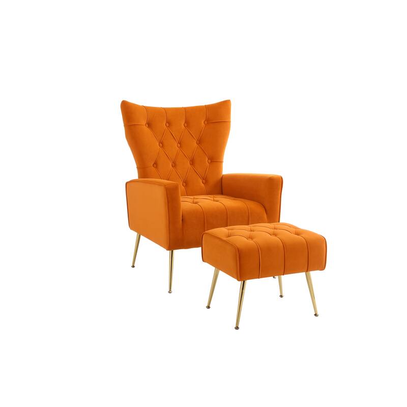 31.5" Velvet Button Tufted Arm Chair