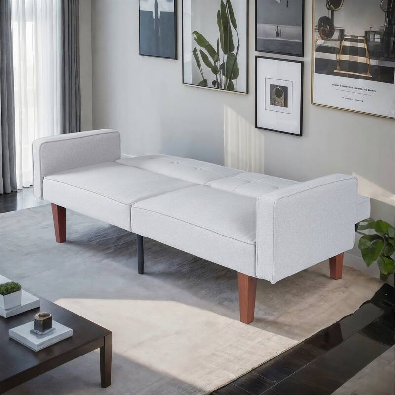 Convertible Sofa Bed Adjustable PU Leather Couch Sleeper Modern Recliner Reversible Loveseat Folding Daybed Guest Bed