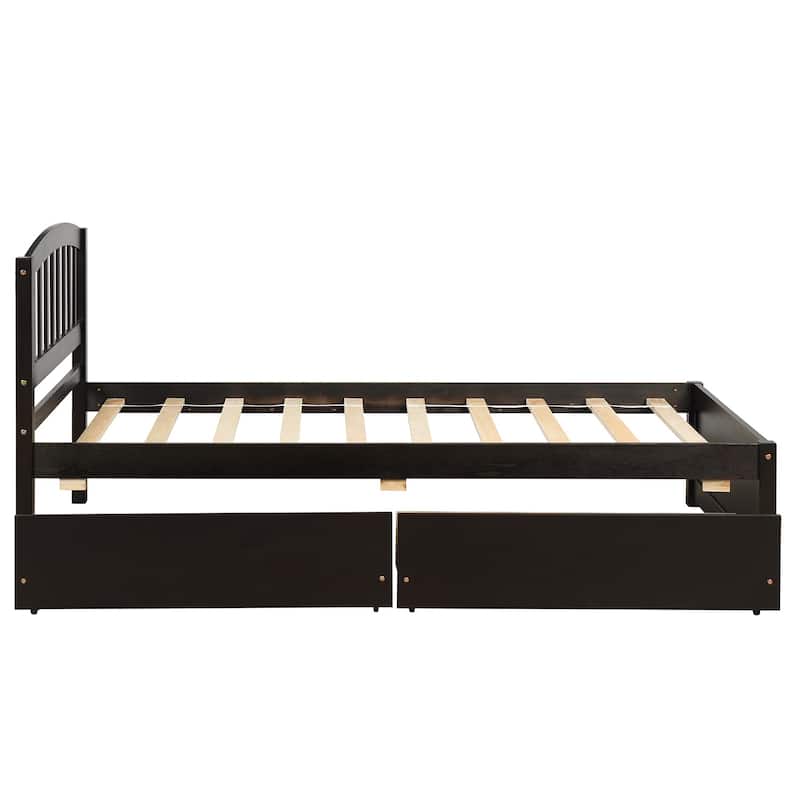 The TwoDrawer Double Platform Bed Has A Clean Silhouette, Ensuring