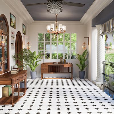 Merola Tile Merzoni Yard Marquina 17-7/8" x 17-7/8" Porcelain Floor and Wall Tile