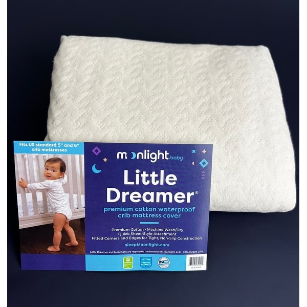 slide 2 of 3, Moonlight Slumber Little Dreamer Naturals Organic Cotton Crib Mattress Cover