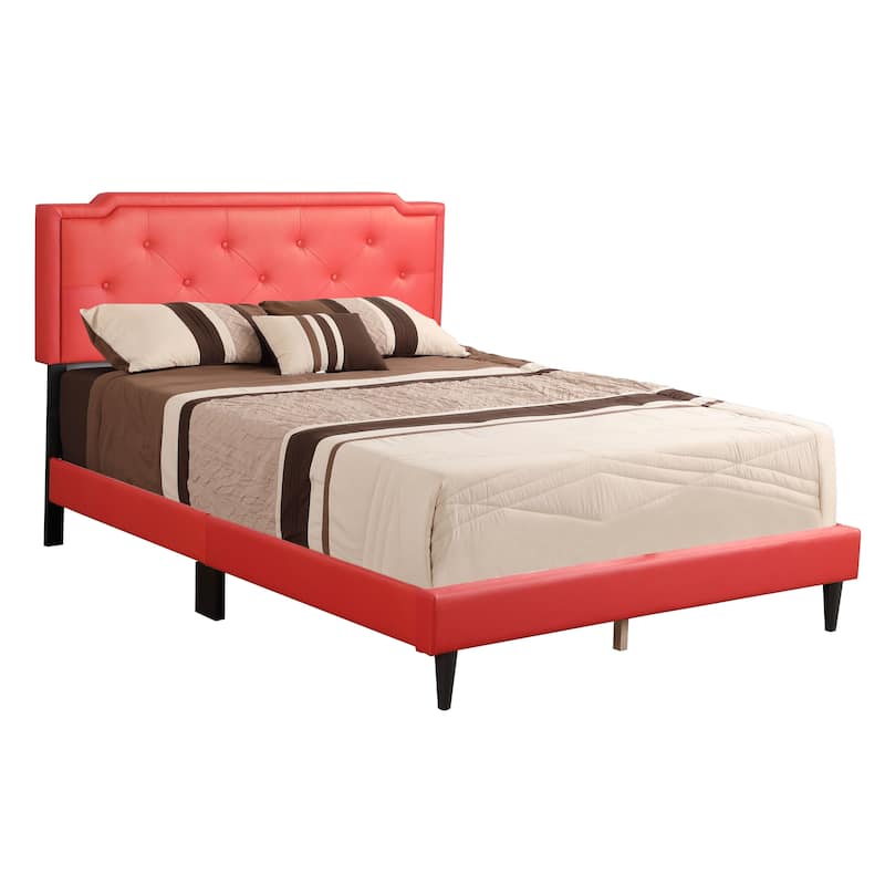 Carson Carrington Valsnas Adjustable Tufted Faux Leather Panel Bed