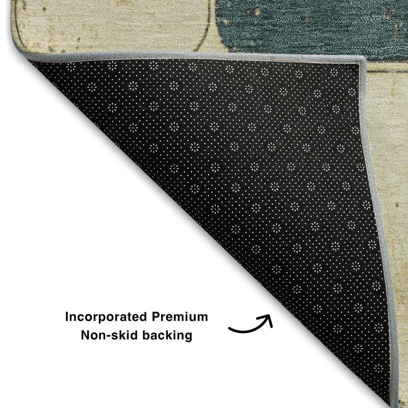 Premium Washable Super Soft Modern Blocks Mayfield Rug