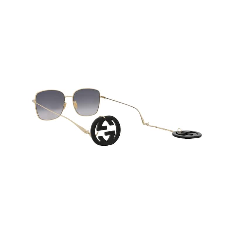 Gucci Square-Frame Metal Sunglasses