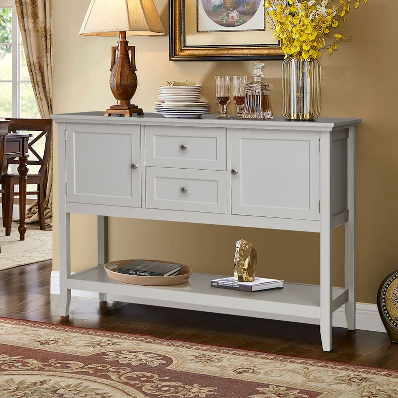 Costway Sideboard Buffet Table Wooden Console Table w/ Drawers &