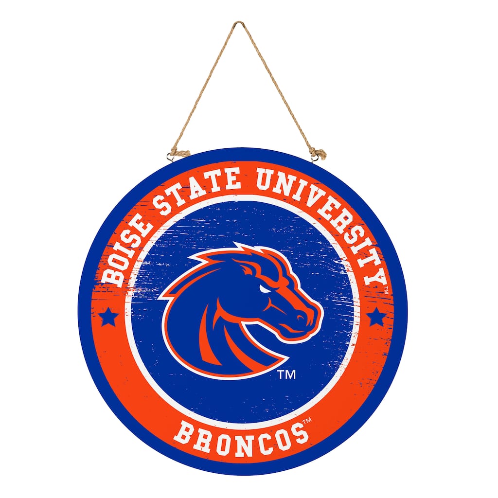 Boise State University Wooden Door Decor Wall Sign - Multi-Color