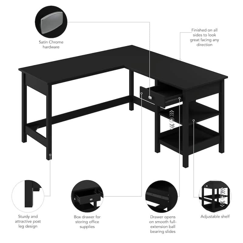 Broadview 60W L Shaped Computer Desk with Storage by Bush Furniture