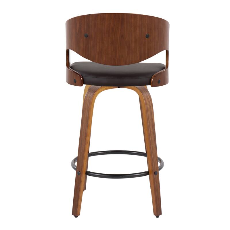 Carson Carrington Visby 26" Fixed-Height Counter Stool with Bent Wood Legs (Set of 2)