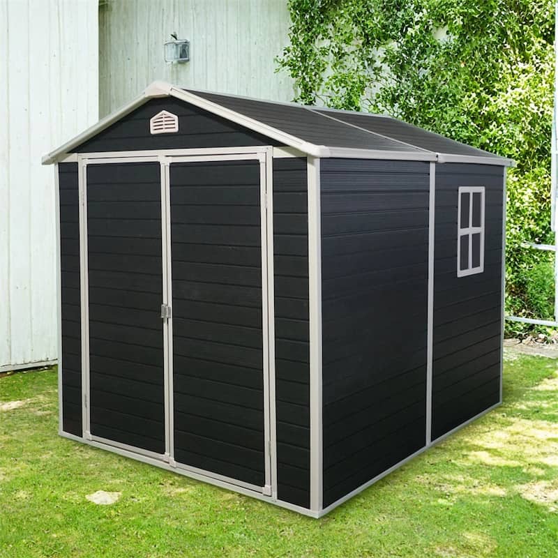 6 ft x 8 ft Resin Outdoor Storage Shed Kit,Store Patio Furniture