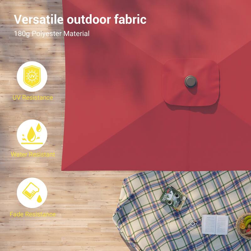 BONOSUKI 6x9FT Patio Market Umbrellas Table Umbrella with Tilt Button