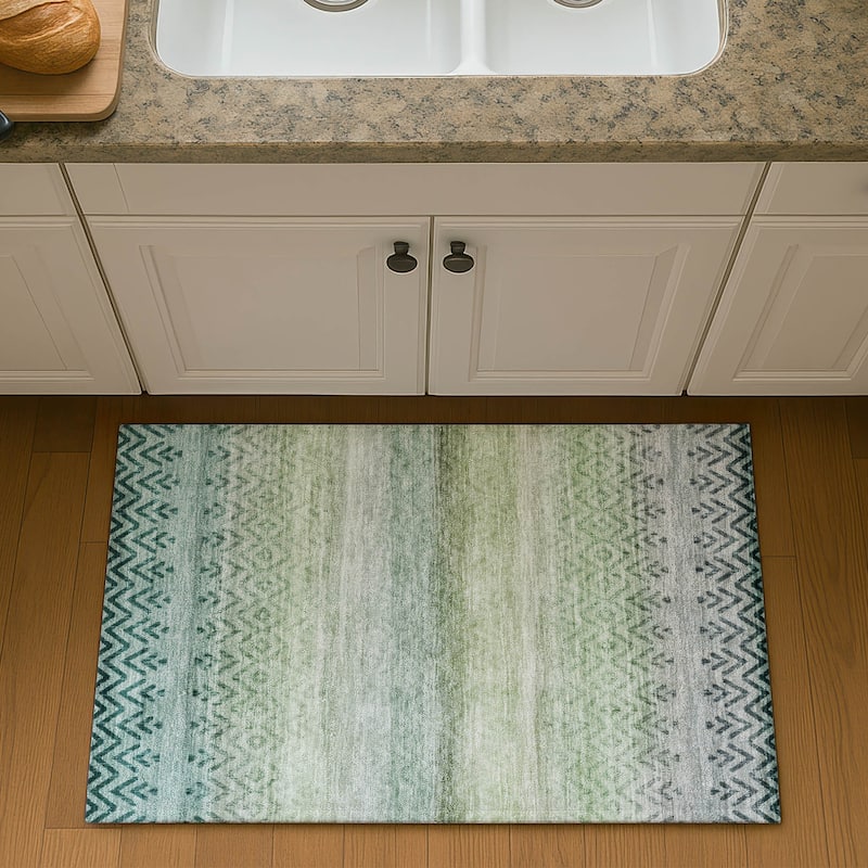 Premium Washable Super Soft Boho Ombre Mayfield Rug - Teal - 1'8" x 2'6"