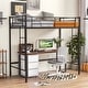 preview thumbnail 4 of 10, Costway Twin Size Loft Bed Heavy Duty Metal Loft Bed Frame with Safety