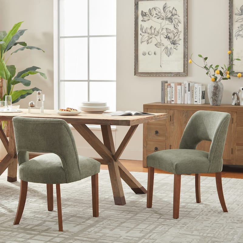 Wooden Dining Chairs Set of 2/4/6,Modern Fabric Upholstered Dining Room Chair Kitchen Chairs