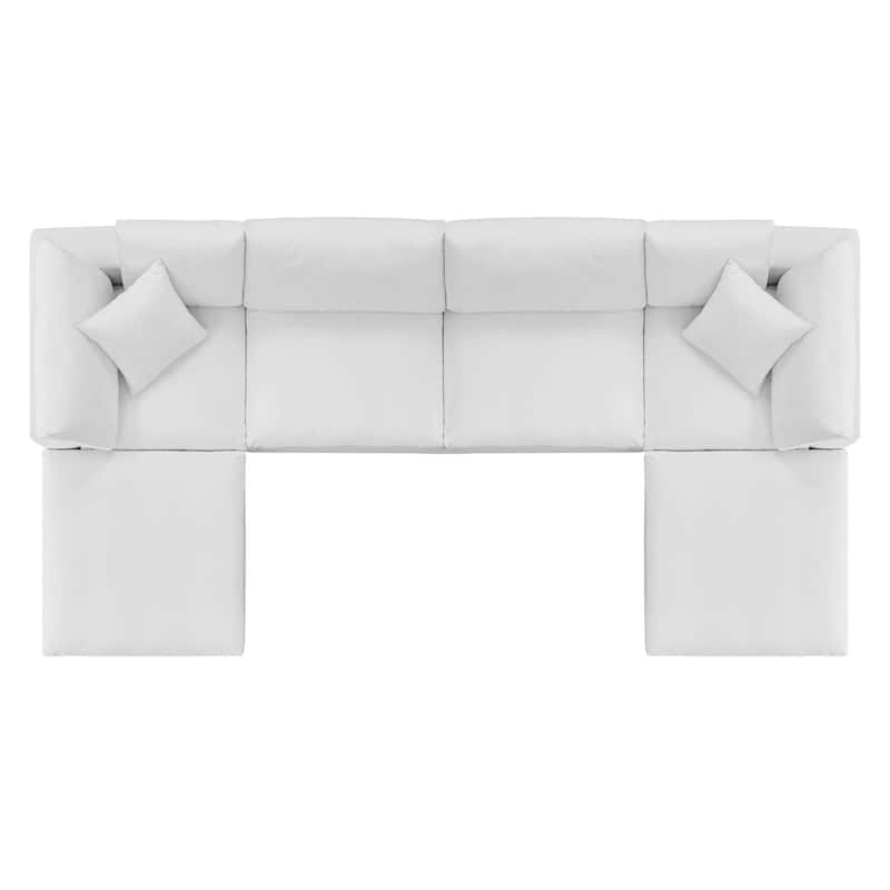 Commix Down Filled Overstuffed Velvet 6-Piece Sectional Sofa