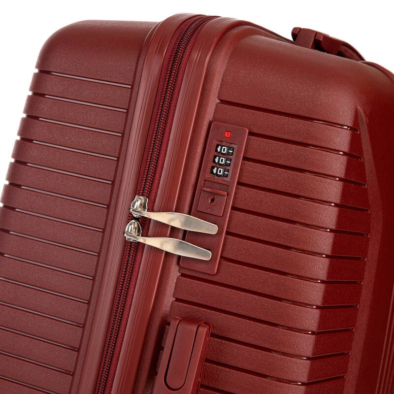 Travel PP Material 3 Piece Luggage Sets with Spinner Wheels and Combination Lock, Luggage for Family Travel Carry on 20/24/28