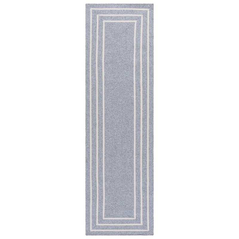 SAFAVIEH Handmade Braided Saima Washable Indoor/Outdoor Rug - Weather Resistant & Easy Cleaning - Light Grey/Ivory - 2'3" x 8' Runner