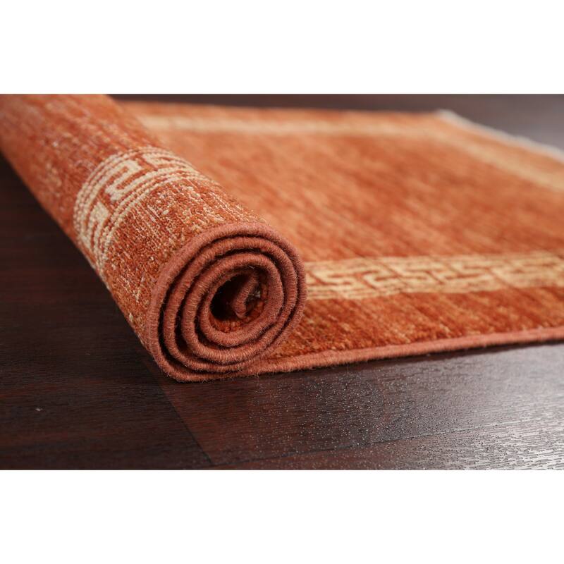 Geometric Bordered Gabbeh Kashkoli Runner Rug Wool Hand-knotted Carpet - 2'4" x 4'9"