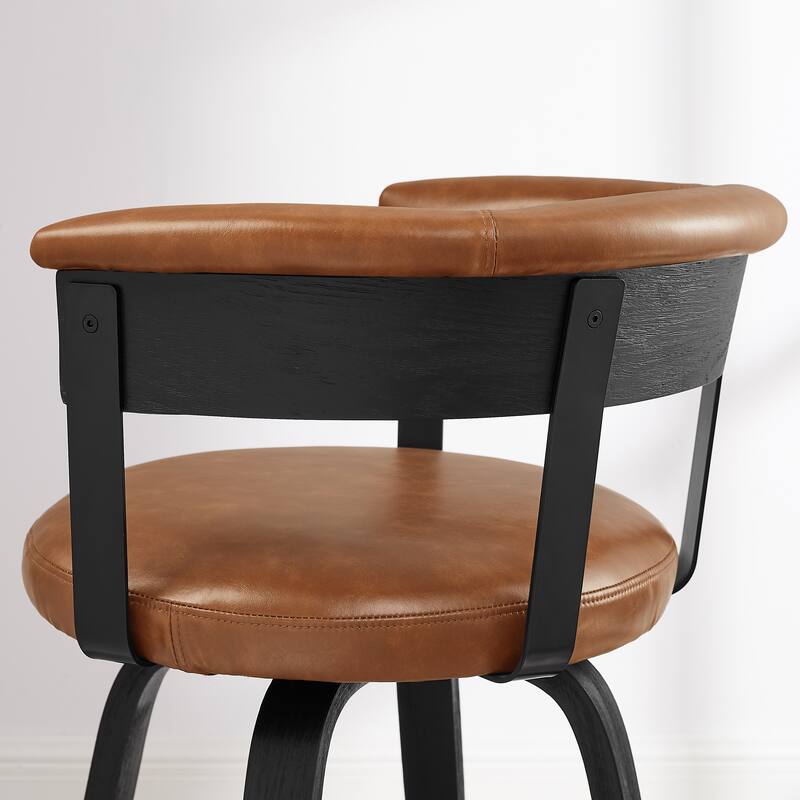 Art Leon Swivel Bar Stool Counter Height Chair with Wood Frame(set of 2)