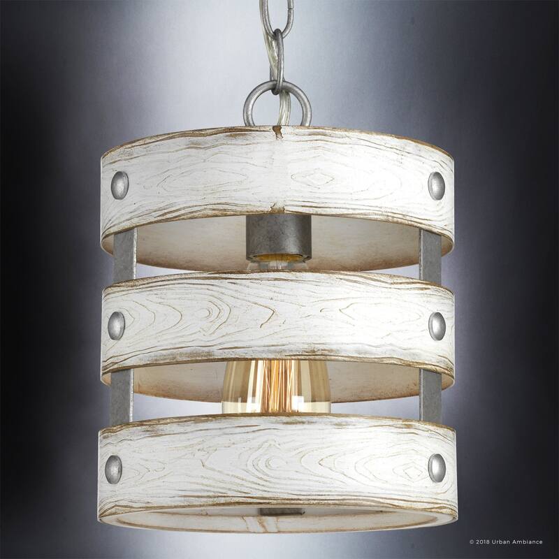 Luxury Modern Farmhouse Galvanized Steel Pendant Light - 10"H x 8-1/2"W x 8-1/2"Dep