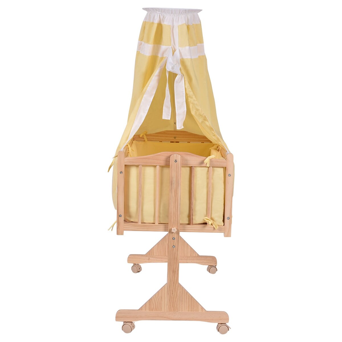 wooden rocking bassinet cradle