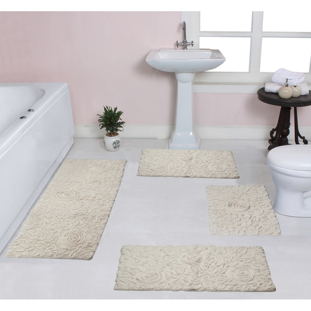 OffWhite Striped Bathroom Rugs and Bath Mats Bed Bath & Beyond
