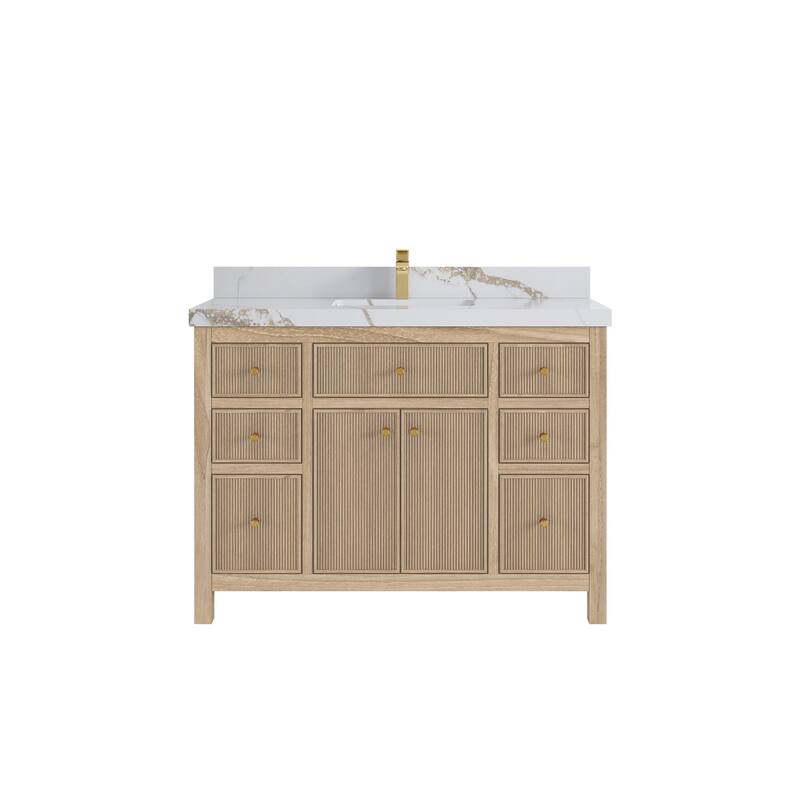 Willow Collections 48 in. W x 22 in. D Sonoma Teak Single Sink Bathroom Vanity with Countertop