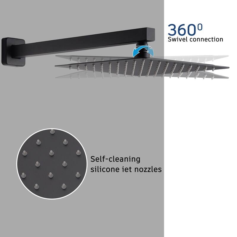 3 Function 10-inch Wall Mounted Dual Shower Heads Shower System With Tub Spout