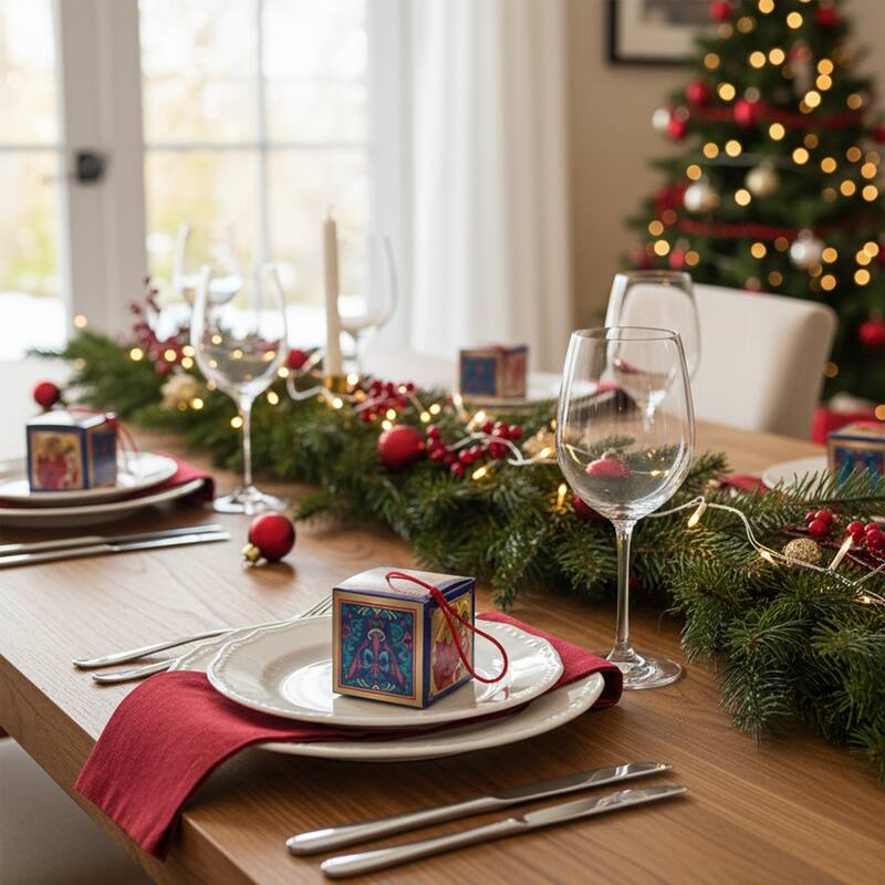 Trumpeting Angel Mini Gift Box Christmas Ornaments - 2" - Set of 24