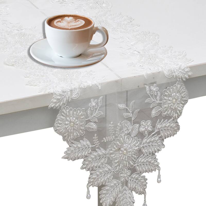 Shop LC Polyester Table Runner with Lace Mothers Day Gifts for Mom