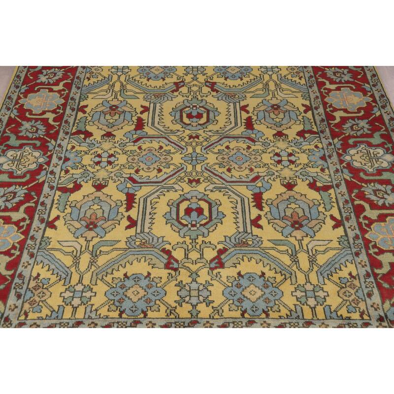 Yellow Heriz Serapi Indian Area Rug Handmade Wool Carpet - 7'11" x 9'9"