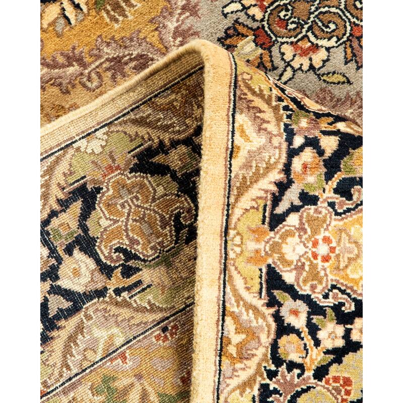 Overton Handknotted Wool Traditional Oriental Yellow Runner