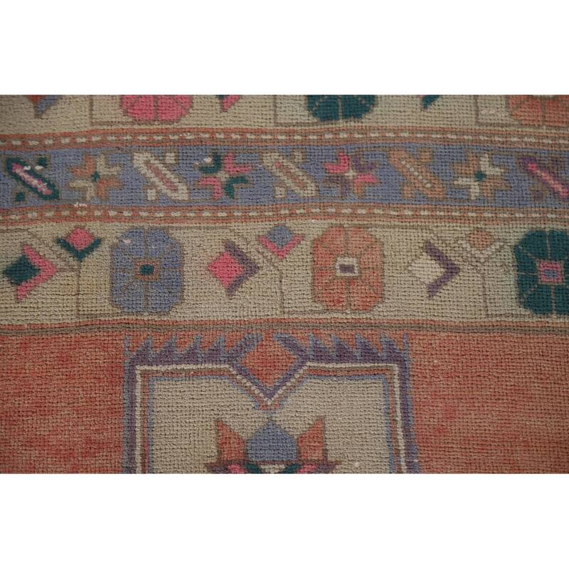 Hand Knotted Oriental 100% Wool Carpet Traditional Tribal Coral Ardebil Area Rug - 11' 1'' X 4' 7''