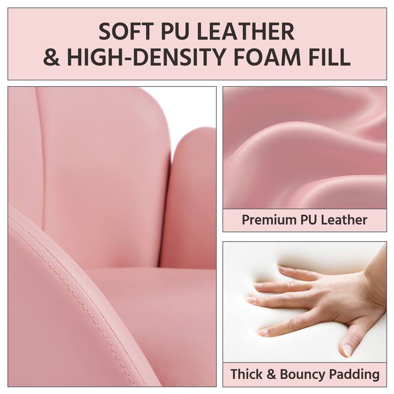 Yaheetech Flower Shape Velvet Armchair Accent Chair with Golden Metal Legs