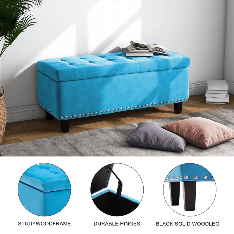 41.3" Vevlet Ottoman with Storage End of Bed Bench for Living Room