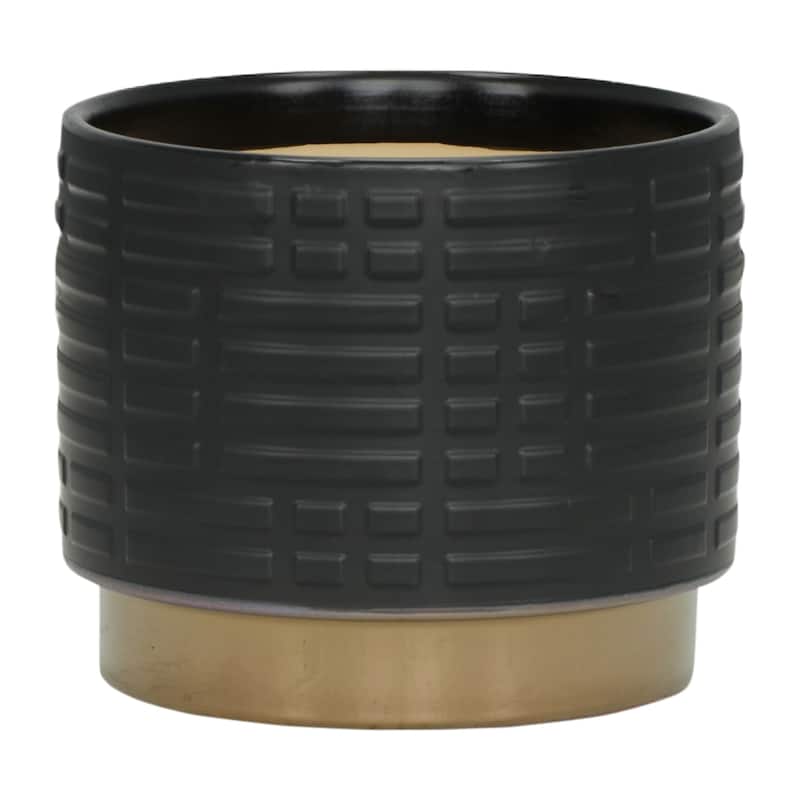 Sagebrook Home Modern Neutral Ceramic Planter Set of 2 - 8"x8"x7"