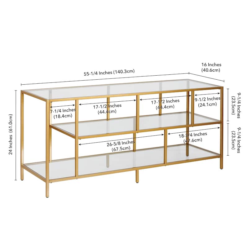 Winthrop Rectangular TV Stand with Metal Shelves for TV's up to 60"