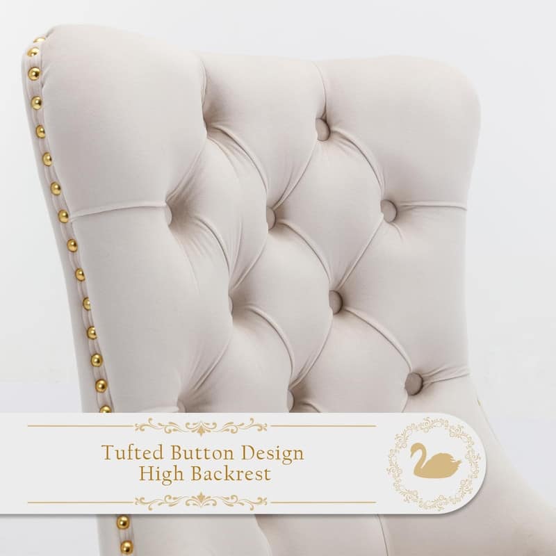 Tufted Naliheads Solid Wood Upholstered Dining Chairs Set of 6