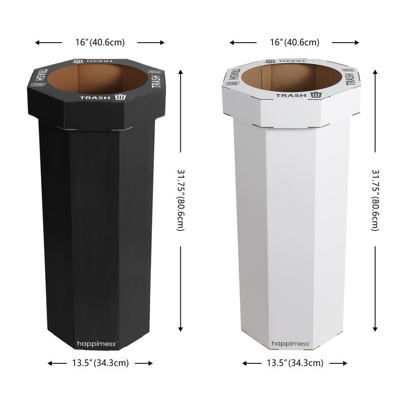 25-Gallon Disposable Cardboard Event Trash Can and Recycling Bin (Set of 2)