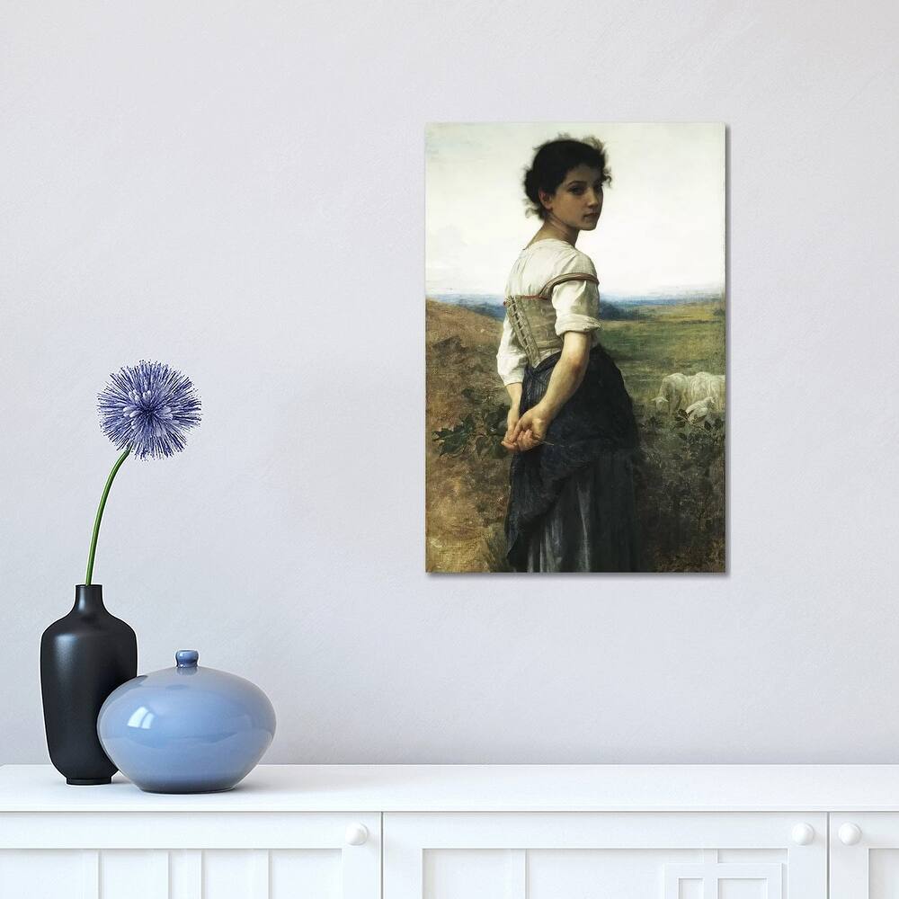 iCanvas "The Young Shepherdess, 1885" by William-Adolphe Bouguereau Canvas Print