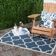 preview thumbnail 10 of 100, SAFAVIEH Courtyard Maryanne Indoor/ Outdoor Waterproof Patio Backyard Rug 2' x 3'7" - Navy/Beige
