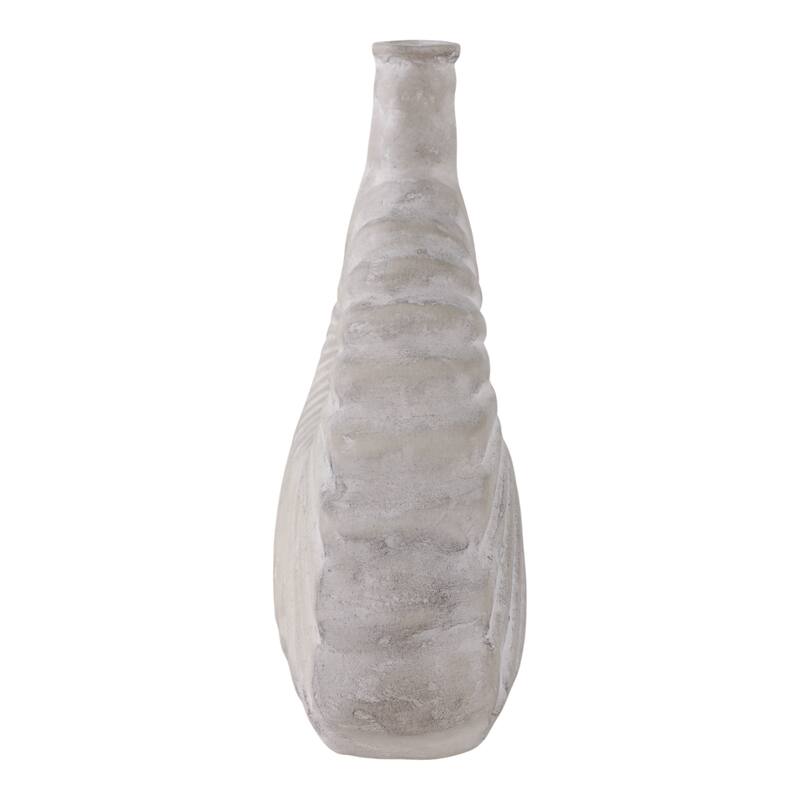 Pottery Vase Sculptural Open Center for Decorative Table Accent