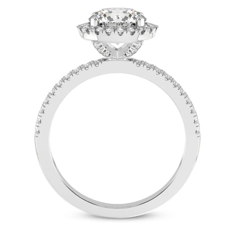 G/SI 4 1/2Ct Diamond Halo Lab Grown Engagement Ring White, Yellow or Rose Gold