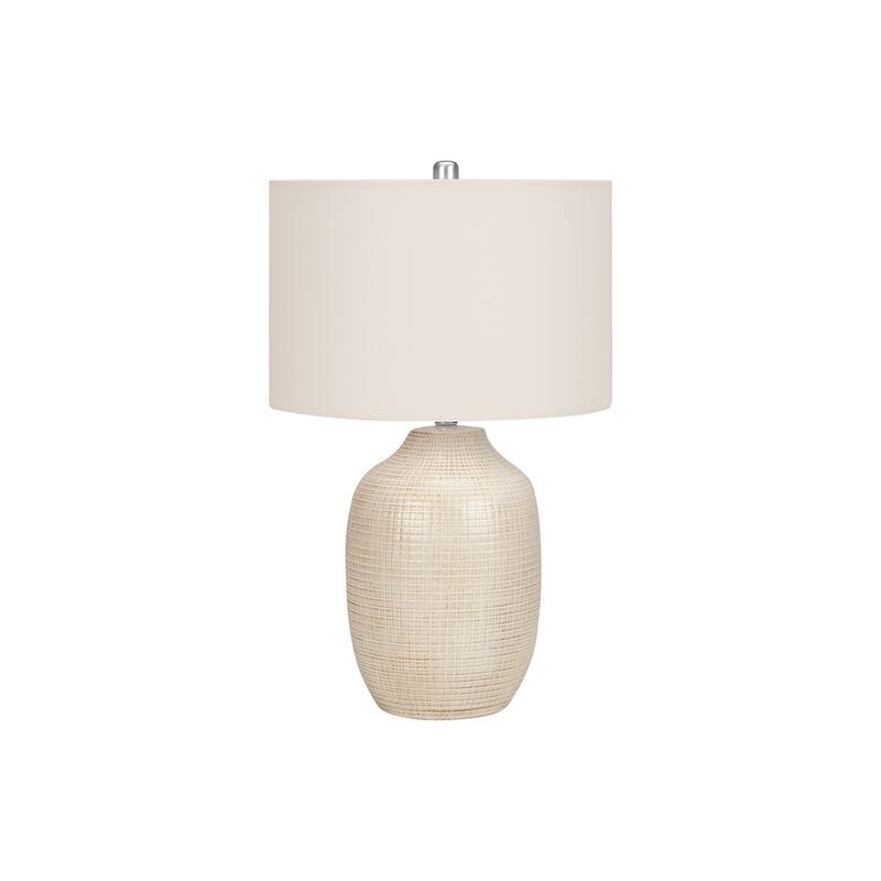 Ceramic Table Lamp with Linen Shade 3 Way Switch Contemporary Design