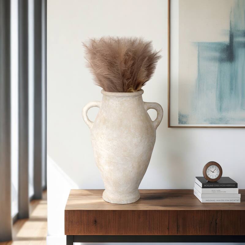 Pottery Paper Mache Vase Casual Mixed Material Handcrafted