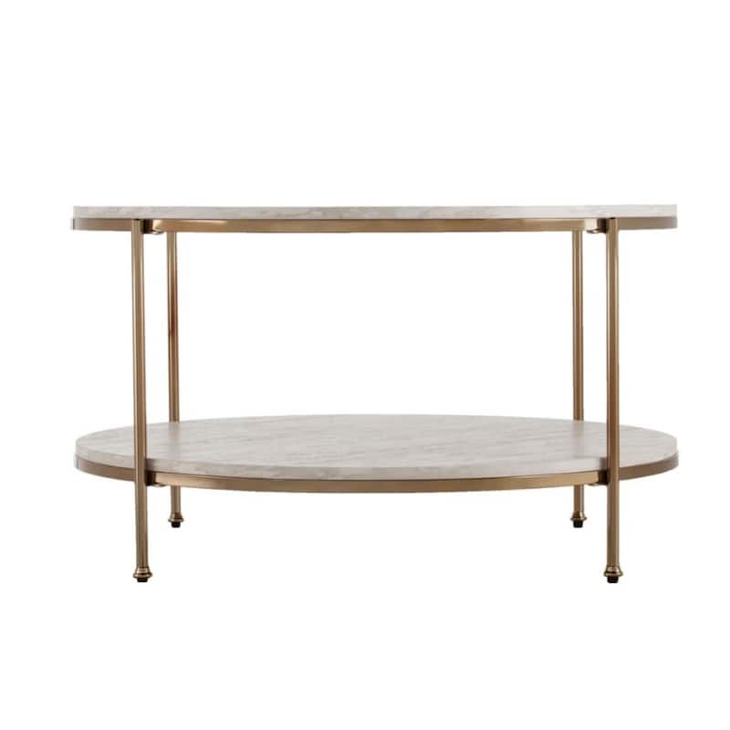 Modern White Square Coffee Table with Storage Shelf and Solid Wood Top - 33.25” x 33.25” x 18.5” - White