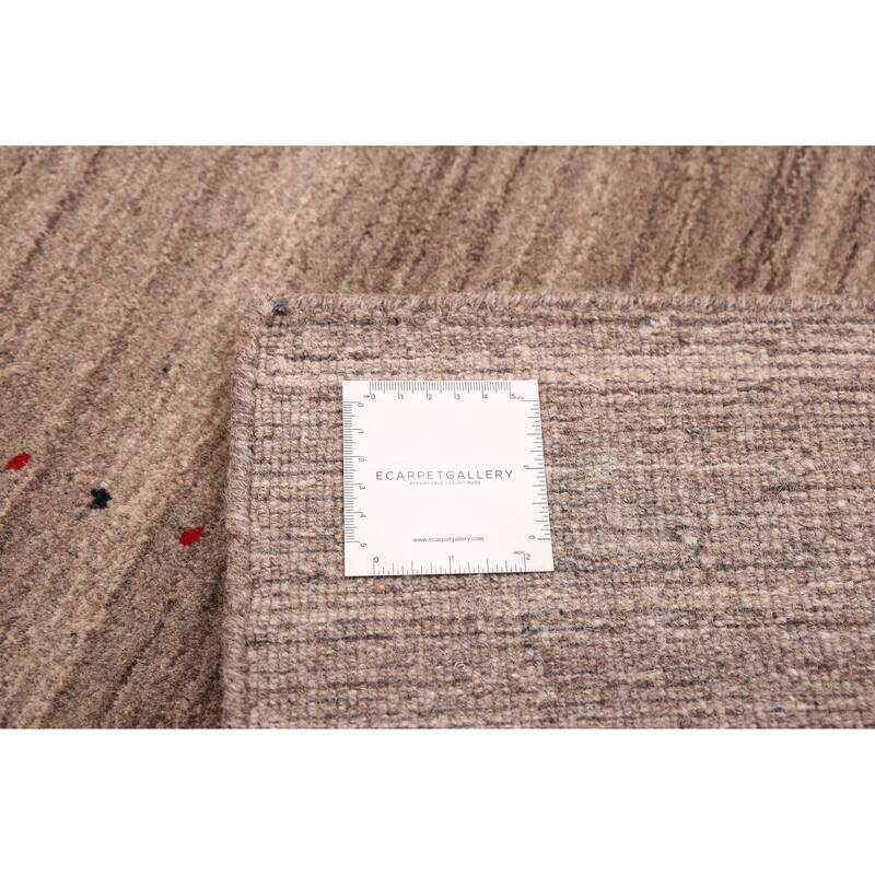 ECARPETGALLERY Hand Loomed Kashkuli Gabbeh Grey Wool Rug - 5'0 x 8'0